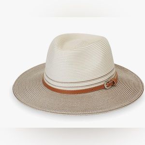 Wallaroo Petite Kristy Ivory Stone Classic Fedora. UPF50+